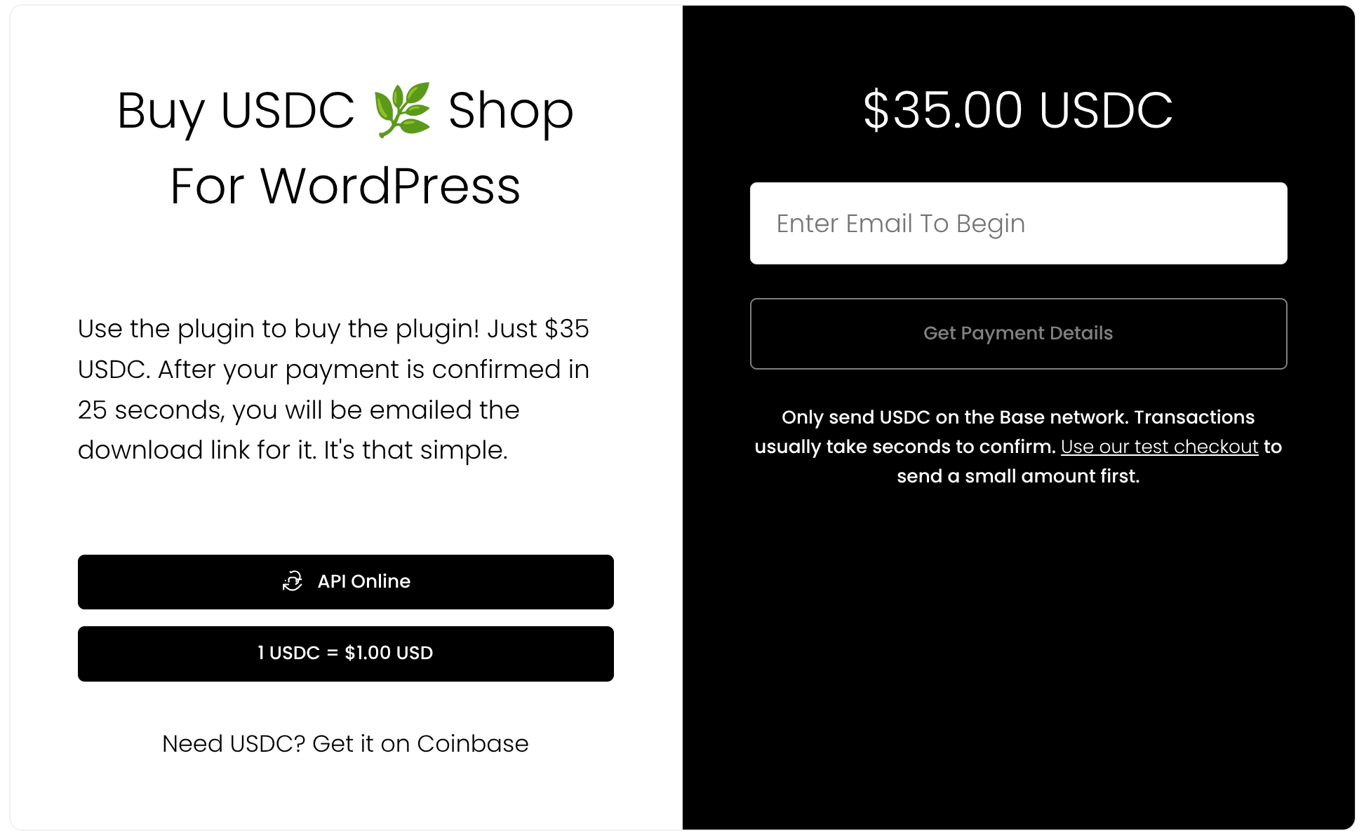 Usdc shop checkout